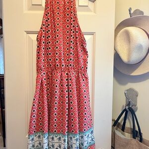 Bikini Lave Red and White Floral Dress